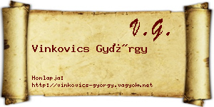 Vinkovics György névjegykártya